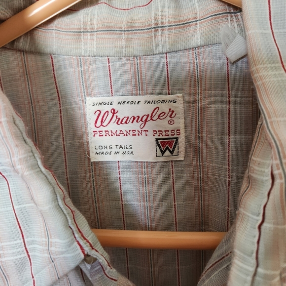 Vintage Wrangler VTG Long Tails Pearl Snap Button Up Shirt L Western unisex - Picture 3 of 9